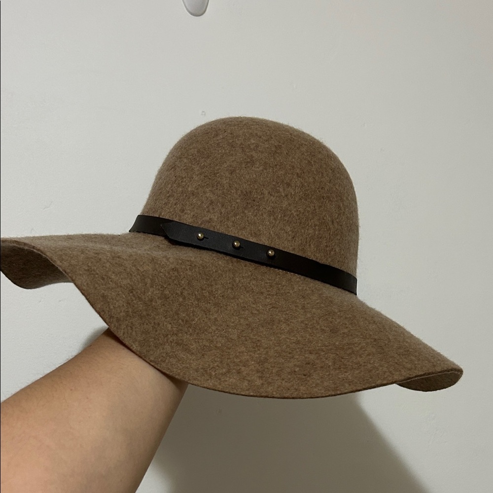 Halogen Tan Floppy Hat with Black Band